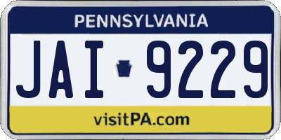 PA license plate JAI9229
