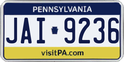 PA license plate JAI9236