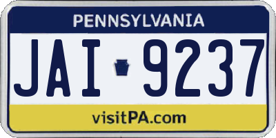 PA license plate JAI9237