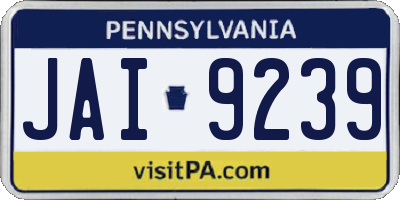 PA license plate JAI9239
