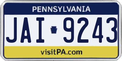 PA license plate JAI9243