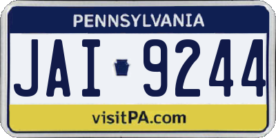 PA license plate JAI9244
