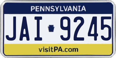 PA license plate JAI9245