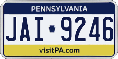 PA license plate JAI9246