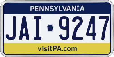 PA license plate JAI9247
