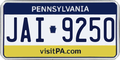 PA license plate JAI9250