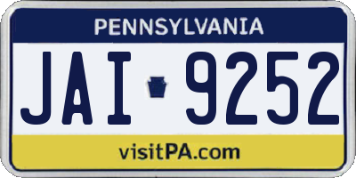 PA license plate JAI9252