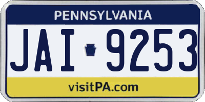 PA license plate JAI9253