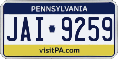 PA license plate JAI9259