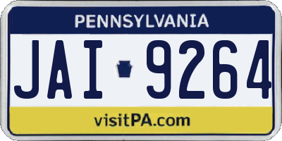 PA license plate JAI9264