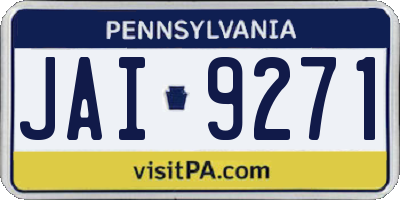 PA license plate JAI9271
