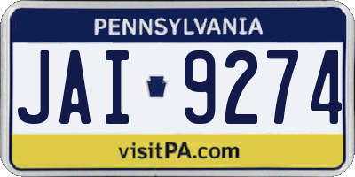 PA license plate JAI9274