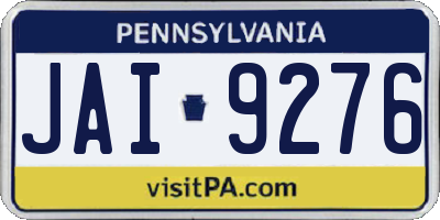 PA license plate JAI9276