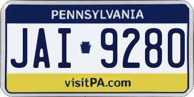 PA license plate JAI9280