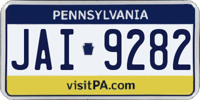 PA license plate JAI9282