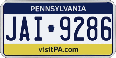 PA license plate JAI9286