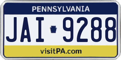 PA license plate JAI9288