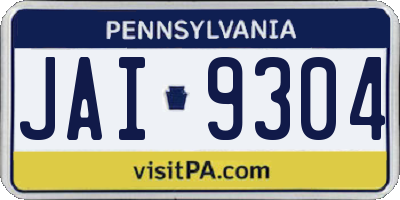 PA license plate JAI9304