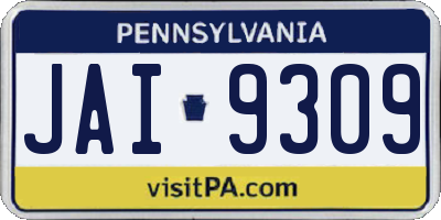 PA license plate JAI9309