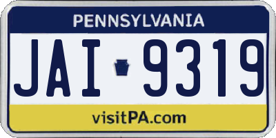 PA license plate JAI9319