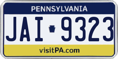 PA license plate JAI9323