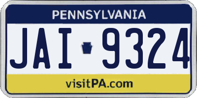 PA license plate JAI9324
