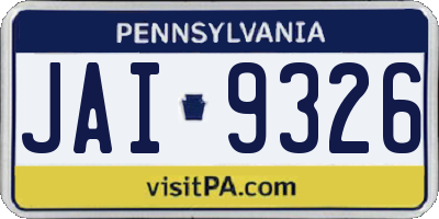PA license plate JAI9326