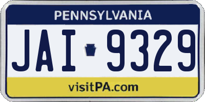 PA license plate JAI9329
