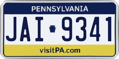PA license plate JAI9341