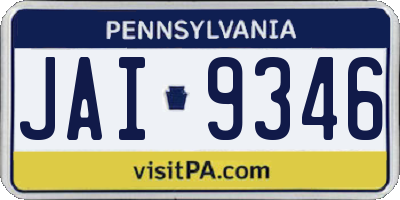 PA license plate JAI9346