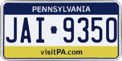 PA license plate JAI9350