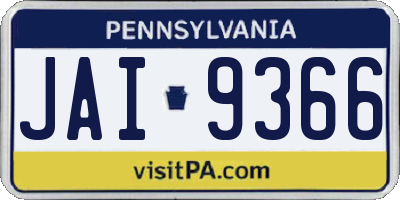 PA license plate JAI9366