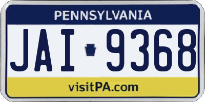 PA license plate JAI9368