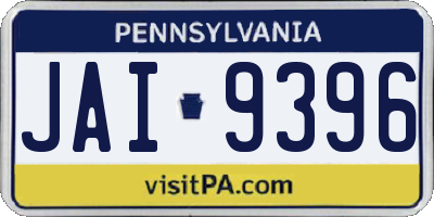 PA license plate JAI9396