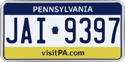 PA license plate JAI9397