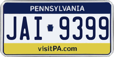PA license plate JAI9399