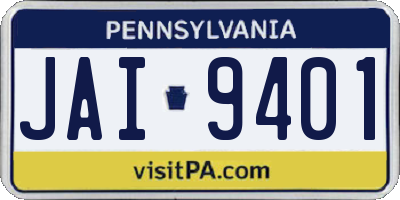 PA license plate JAI9401