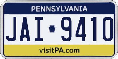 PA license plate JAI9410