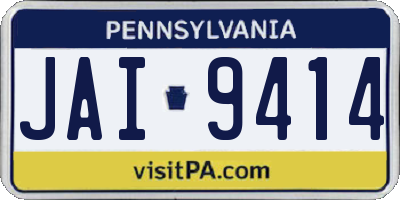 PA license plate JAI9414