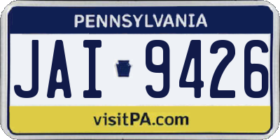 PA license plate JAI9426