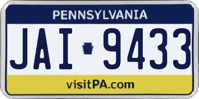 PA license plate JAI9433
