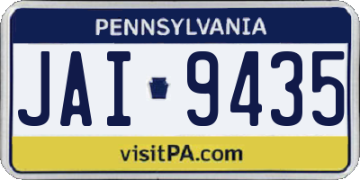PA license plate JAI9435