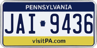 PA license plate JAI9436