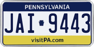 PA license plate JAI9443