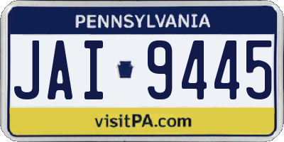 PA license plate JAI9445