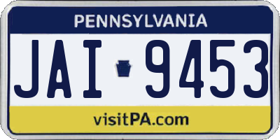PA license plate JAI9453
