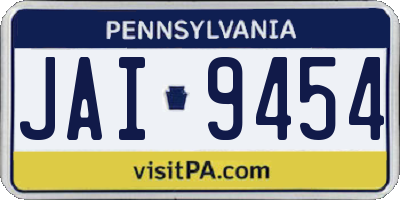 PA license plate JAI9454