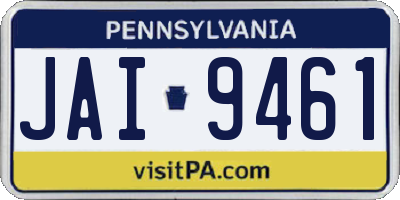 PA license plate JAI9461