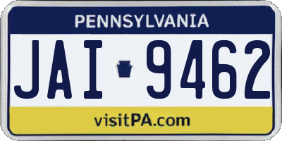 PA license plate JAI9462