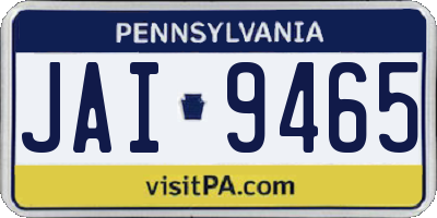 PA license plate JAI9465